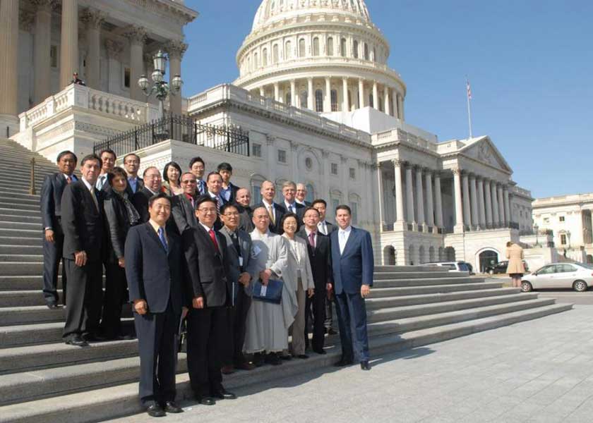 The Capitol Hill Forum delegation along with Global Peace Foundation leadership outside the U.S. Capitol.