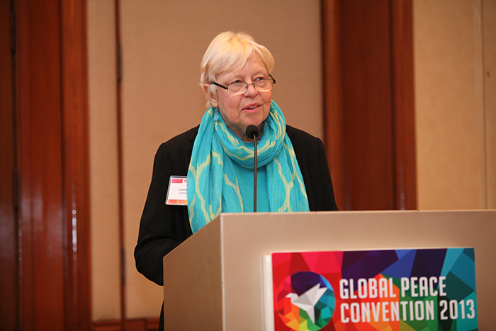 Mrs. Collette Caprara, the editor of DeVos Center for Religion and Civil Society of The Heritage Foundation speaks at the women's session for the 2013 GPC in Malaysia.