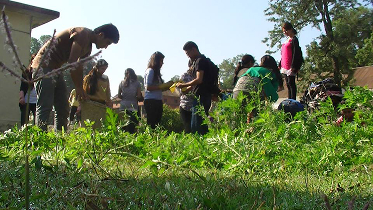Global Peace Foundation Nepal Environmental Week clean Guheshwori Peace Park.
