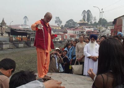 Rev. Damodar Gautam at Bagmati River Festival inauguration.