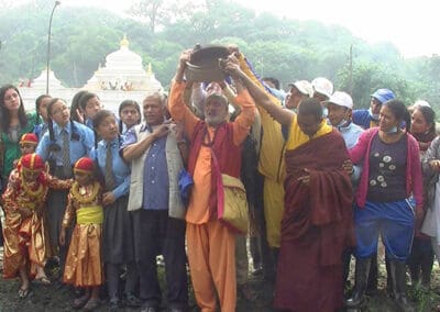 Rev. Damodar Gautam at Bagmati River Festival inauguration.