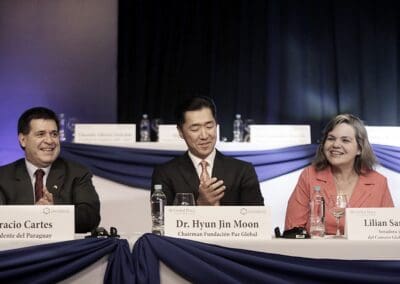 President Cartes, HJM, Senator Samaniego at Global Peace Convention 2014
