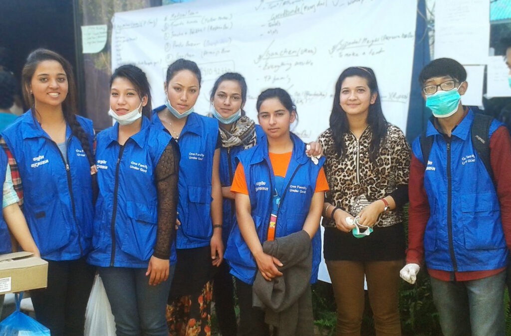 Group shot of Medical Team of Rise Nepal volunteers in Bhaktapur.