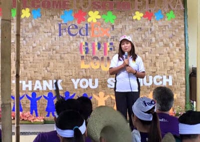 Global Peace Foundation representative gives talk at the event.