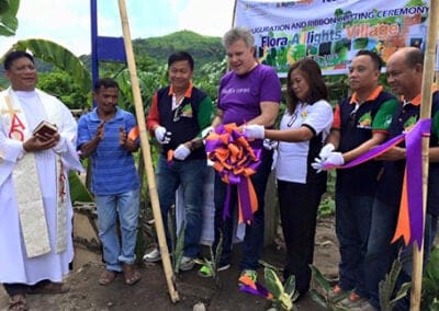 Global Peace Foundation and regional representatives cut celebratory ribbon.