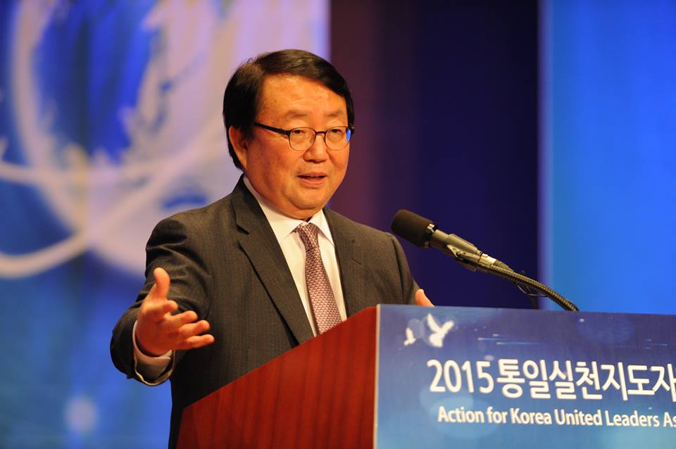 Hon. Gap-san Lee, President of Korea NGO Association, sharing about the progress of Action for Korea United.