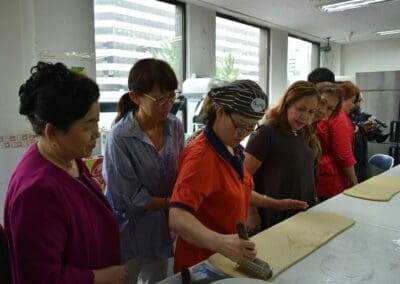 Factory Worker shows how to make sweets