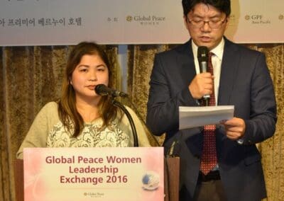 Jinsoo Kim translates for speaker