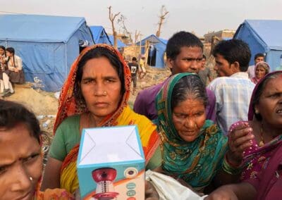 Storm victims receive solar lanterns