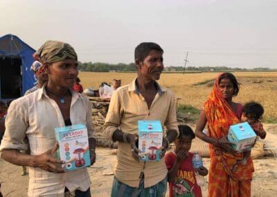 Villagers Hold Solar Lanterns