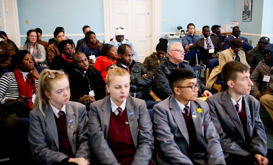 The international delegation visits an integrated school in Belfast, Northern Ireland