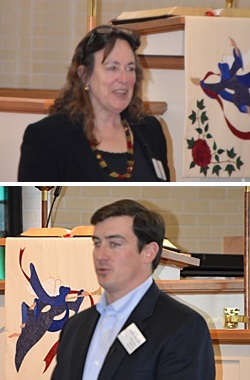 GPF USA Vice President and Safe Haven director Gail Hambleton (above) and  Zachary Terwilliger, Assistant United States Attorney and Director of the Northern Virginia Human Trafficking Task Force, speak at the forum. 