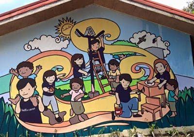 Mural painted on school building by Global Peace Foundation volunteers.