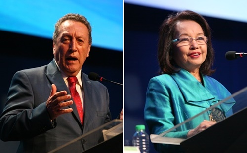 Co-chairs of the international Host Committee, former Guatemala President Vincio Cerezo and former Philippine President Gloria Arroyo