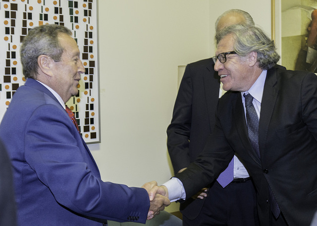 Vinicio Cerezo, President of Esquipulas Foundation meets Luis Almagro, OAS Secretary General