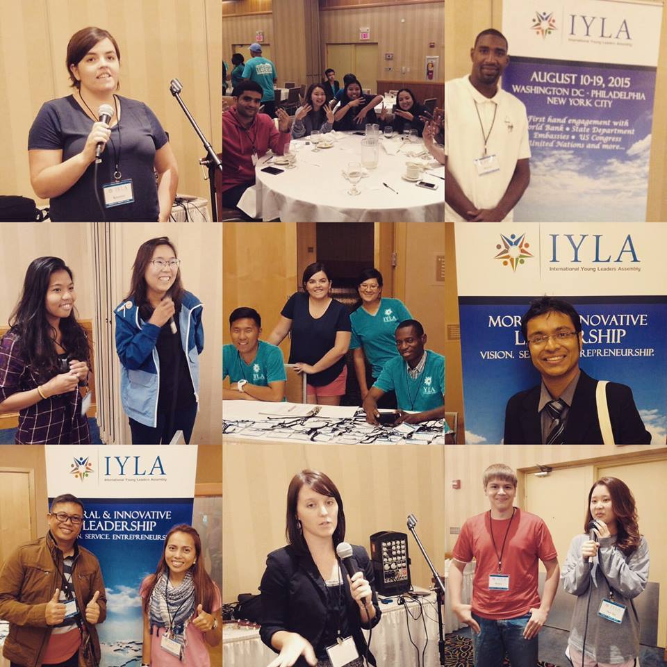 2015 International Young Leaders Assembly Day One in a collage