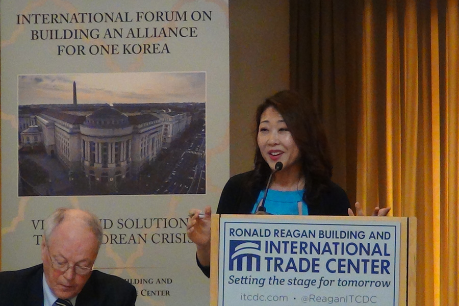 Hyepin Im speaks at the One Korea forum in DC