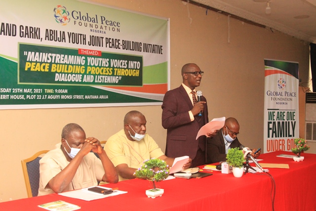 Global Peace Foundation Nigeria director Rev. John Joseph Hayab gives opening remarks.