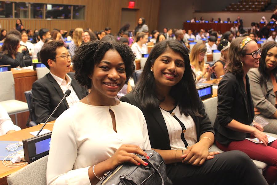 Young leaders gather at the United Nations headquarters in New York City during the 2018 International Young Leaders Assembly