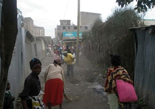 REsidents of Kariobangi collect refuse as part of the community renewal efforts backed by GPF.