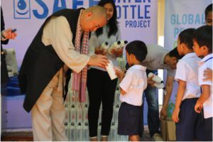 Sponsor of Safe Water Safe Bottle delivers donations to Cambodian students