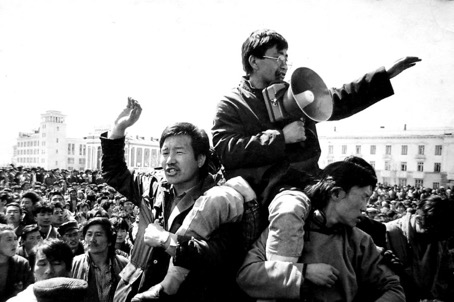 Mongolian youth lead protests in 1990 led by movement leader Zorig.