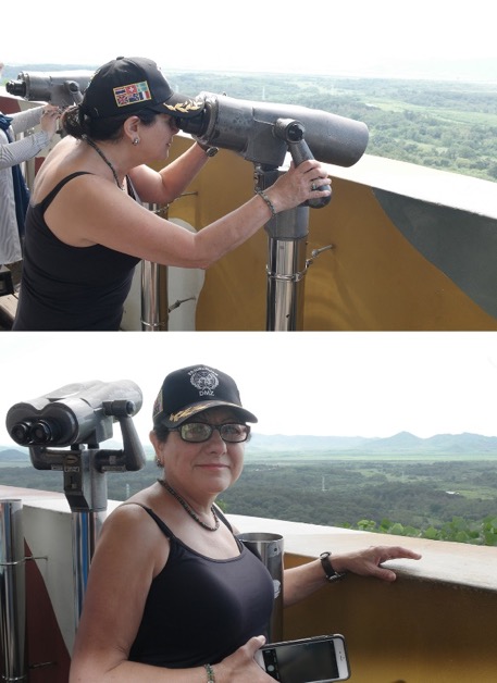 Tish Honojosa at the observation deck of the DMZ border dividing Korea 