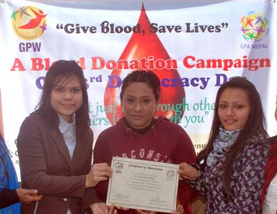 Global Peace Foundation | Global Peace Women Organizes Blood Drive to Commemorate Nepal's Democracy Day
