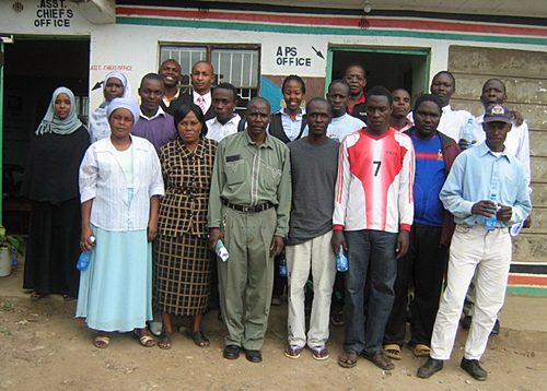 GPF Kenya hosts Community-Driven Development (CDD) where CDD committee members outside of the Kariobangi chief's office.