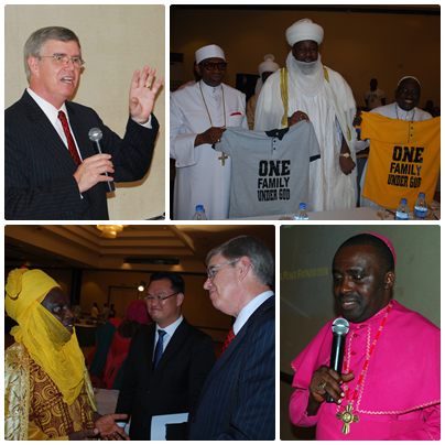 Left top: GPF President James Flynn; Right top: Christian and Muslim leaders unite under 