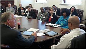 GPF-supported Leadership Academy (CCI) and Strengthening Families and Communities Coalition, met with the Obama Administration officials at the White House. 