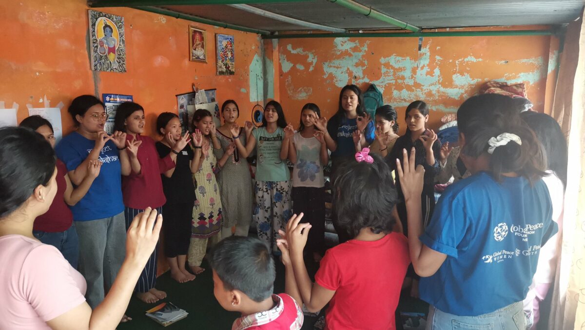 Nepal volunteers during group activity