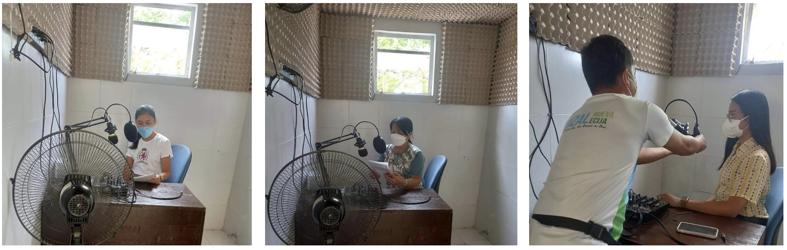 Person in recording studio