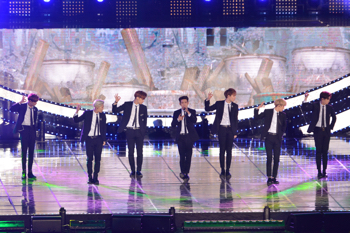 EXO performs at the first One Korea concert held in Seoul in 2015