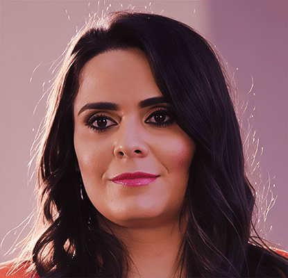 S2 Lessons Learned Latin America & Africa 1. Olinda Salguero Olinda Salguero, a woman with long dark hair and a neutral expression, looks slightly past the camera, set against a softly lit background.