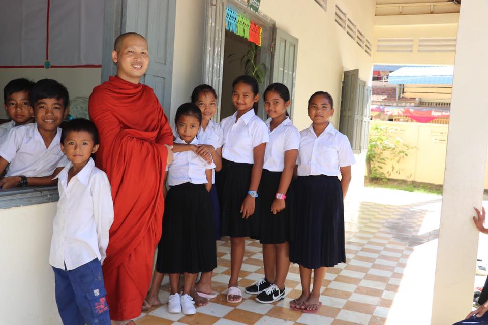Cambodia Students and Local Teacher