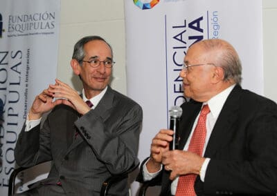 Alvara Colom, former President of Guatemala (left) with Nicolas Ardito Barletta, former President of Panama