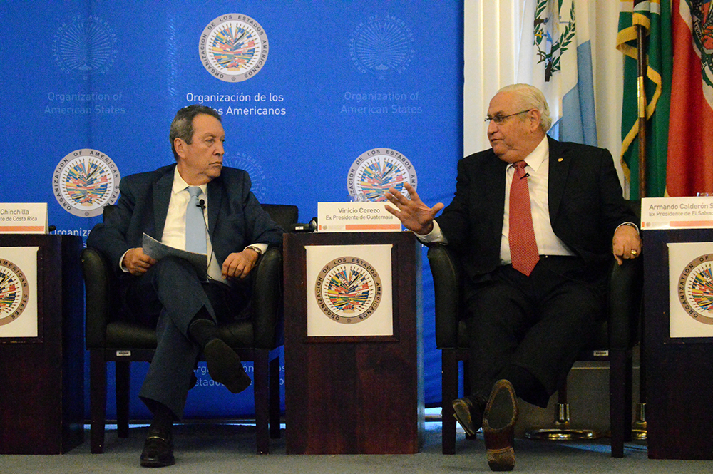 Armando Calderón of El Salvador at the Organization of American States