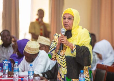 Participant contributing during an open flow discussions at the International Day of Peace