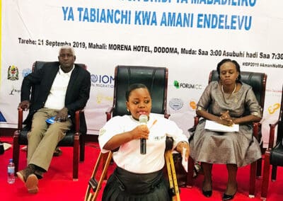 Sophia Mbeyela is a founder and Director of Peaceful Life for People with Disabilities Foundation (PLPDF), emphasizes on inclusiveness in all stages of decision making