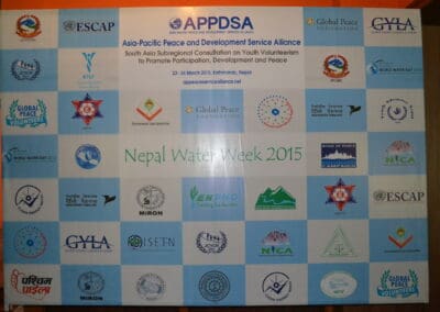 Dr. Hyun Jin Moon, Founder of the Global Peace Foundation greets distinguished speakers at the National Faith Leaders Summit