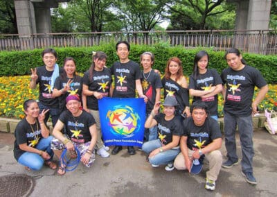 Mr. Aya Goto, Chairman of Global Peace Foundation Japan with volunteers.