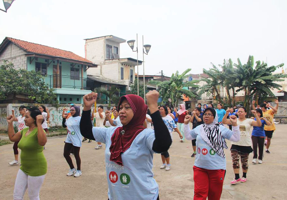 Participants at Aerobic Class during Life Park Project.