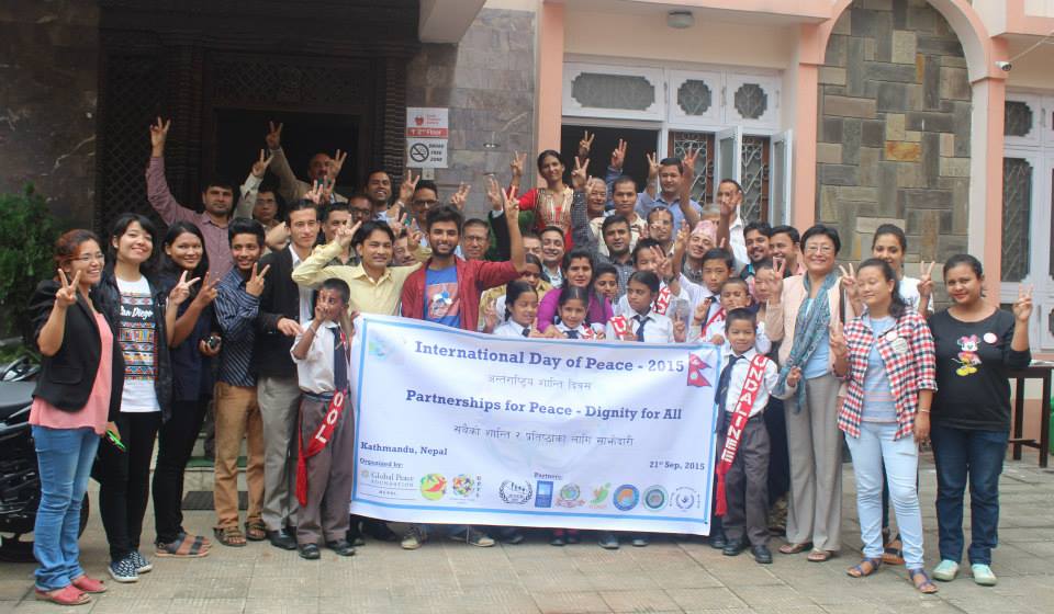 Nepalese Pose after International Day of Peace Forum