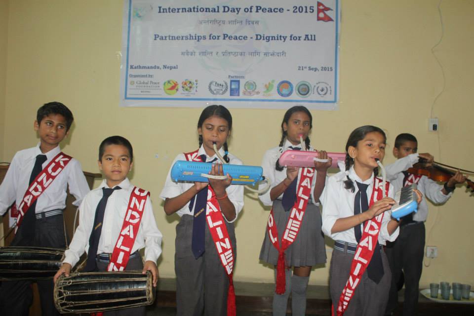 Nepalese Children Perform at the International Day of Peace Celebration
