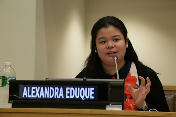 Alexandra Amanda Madrigal, at United Nations during IYLA 2014