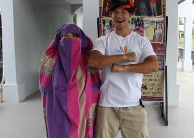 GPYE Volunteers trying on the local attire.