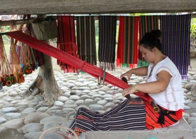 Local Philippines traditional process of creating clothing.
