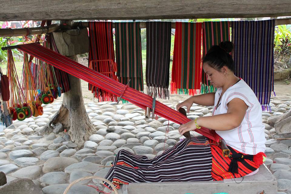 Local Philippines traditional process of creating clothing.
