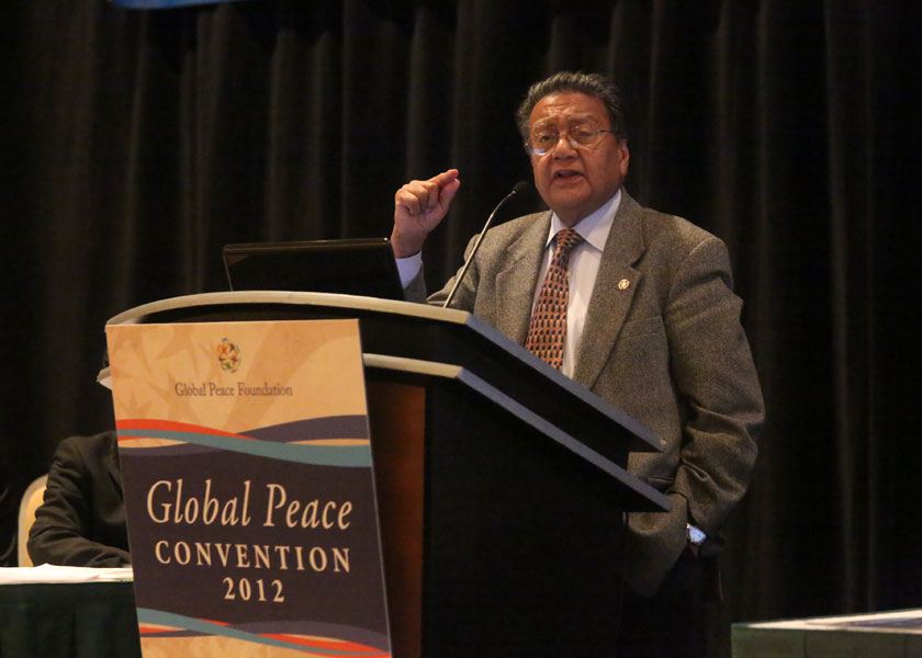 Chairman and CEO of Comcraft Group, Dr. Manilal Chandaria OBE EBS at the Global Peace Business Forum